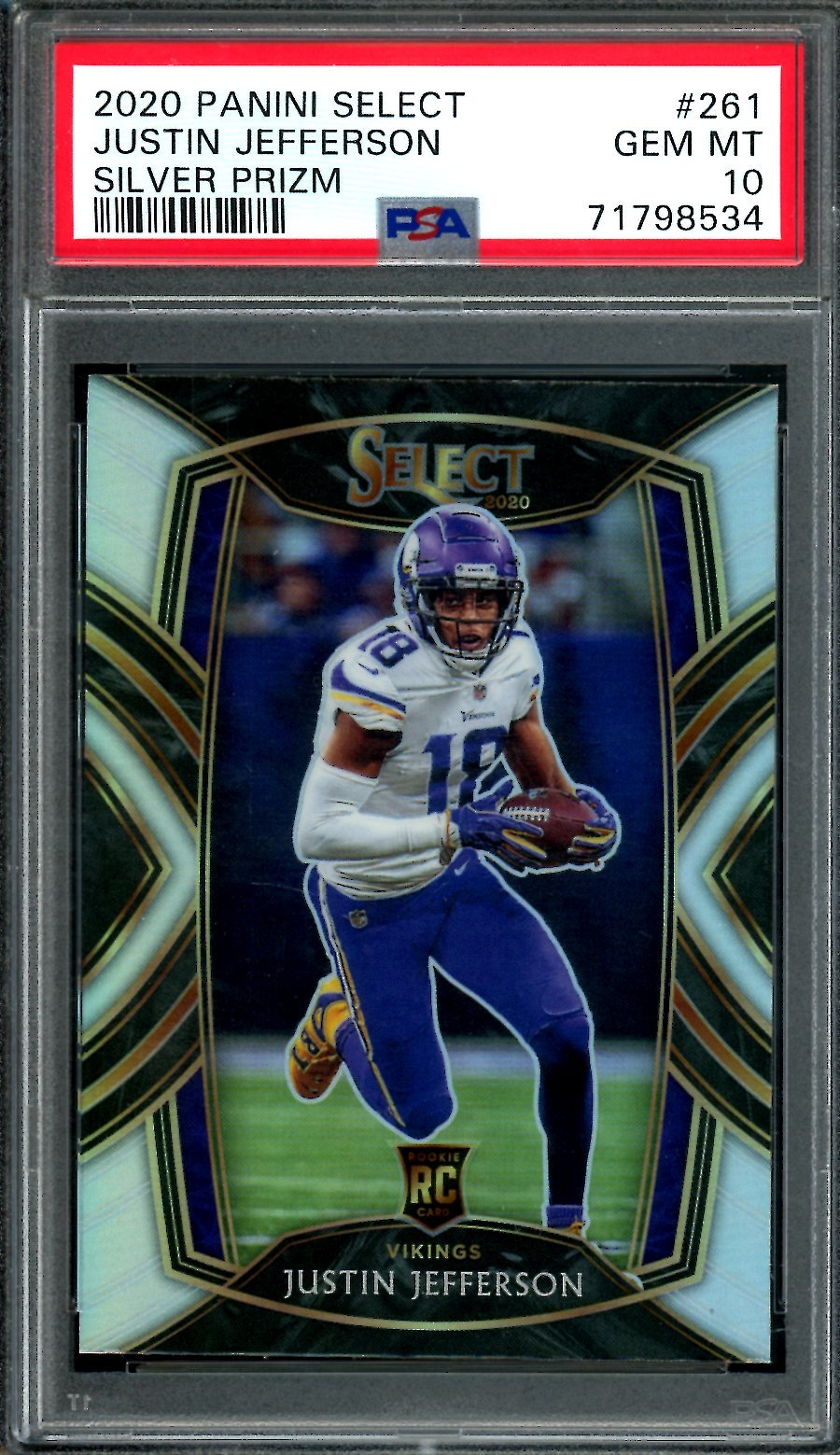 2020 Panini Select Justin Jefferson Rookie Silver PSA 10