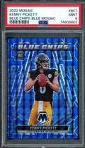2022 Panini Mosaic Kenny Pickett Rookie Blue Chips Blue /99 PSA 9 Steelers