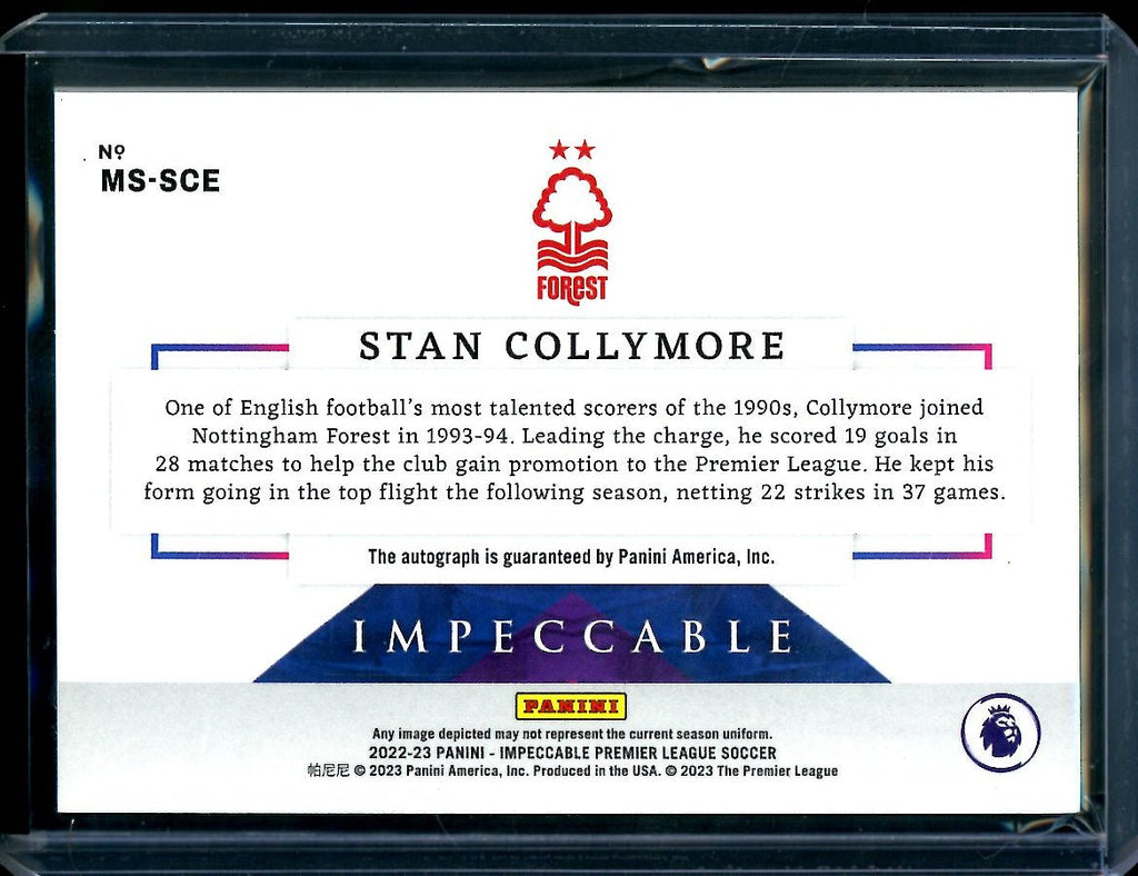 2022/23 Panini Impeccable Stan Collymore Masterstrokes Auto /99 Nottingham Forest