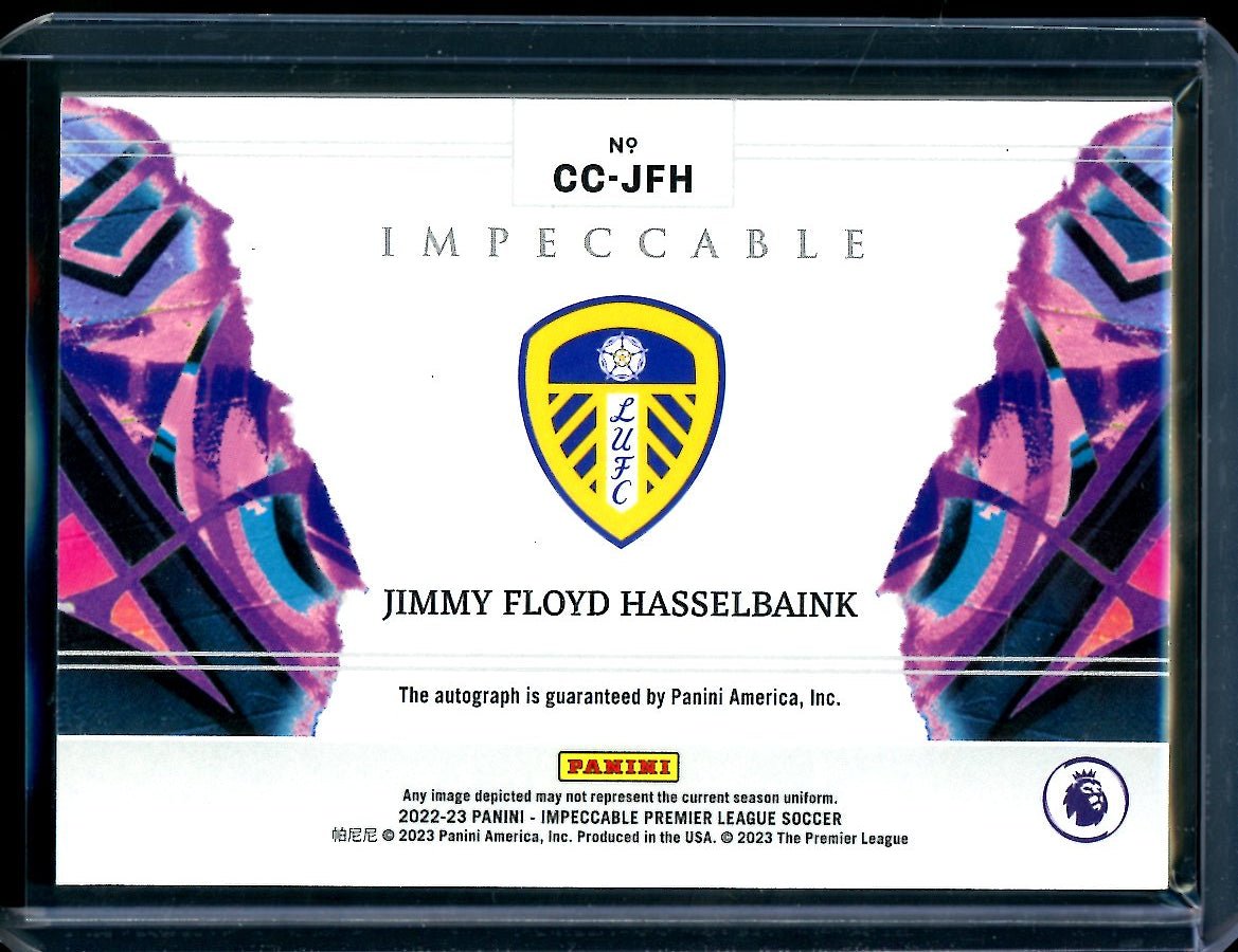 2022/23 Panini Impeccable Jimmy Floyd Hassellbaink Canvas Creations Auto /99 Leeds