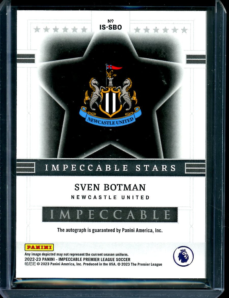 2022/23 Panini Impeccable Sven Botman Impeccable Stars Auto /99 Newcastle