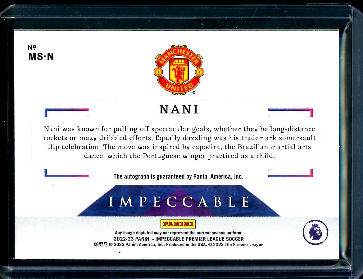 2022/23 Panini Impeccable Nani Masterstrokes Auto /25 Manchester United