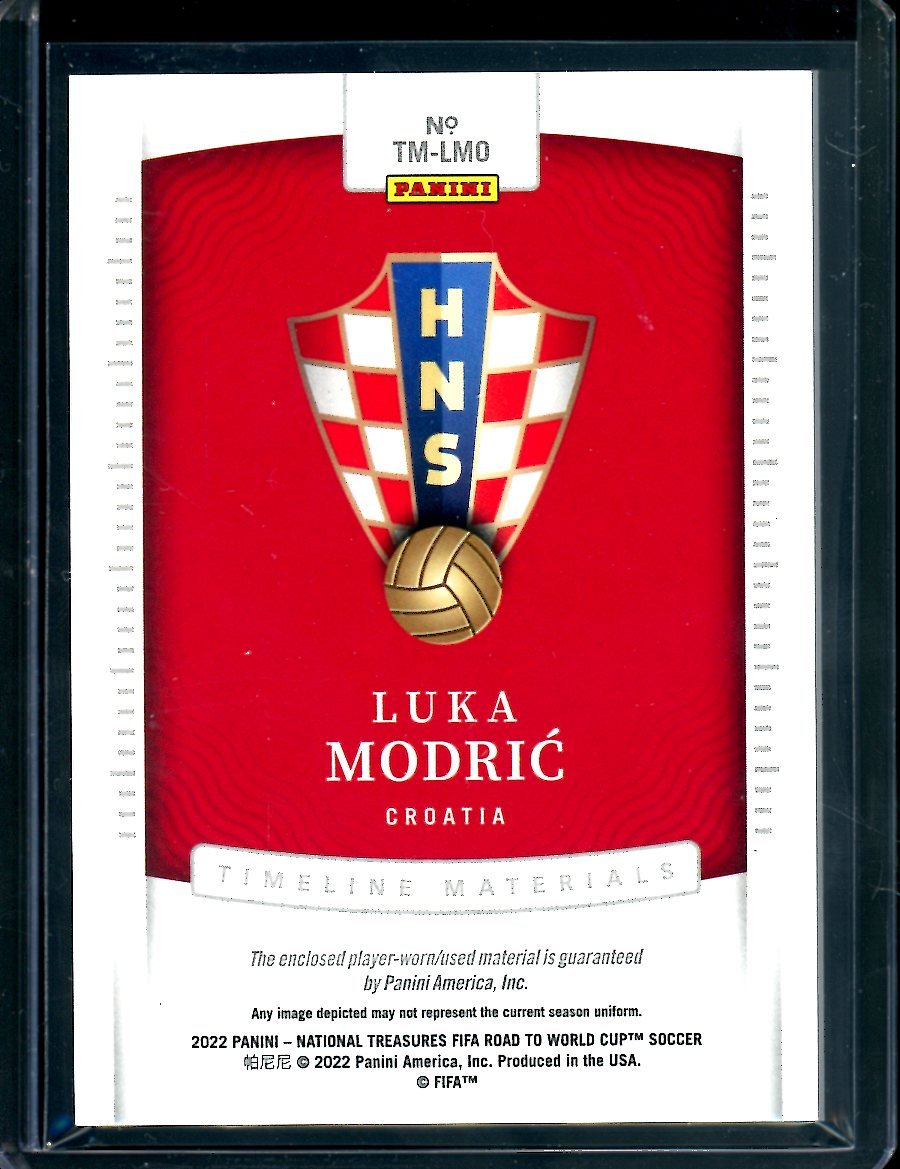 2022 Panini National Treasures Luka Modric Timeless Materials Patch /49 Croatia