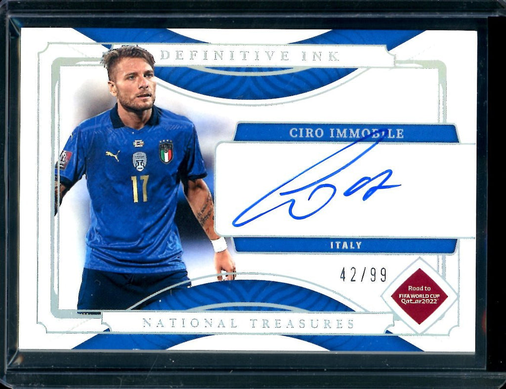 2022 Panini National Treasures Ciro Immobile Definitive Ink Auto /99 Italy