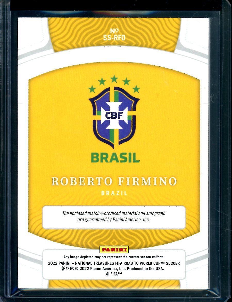 2022 Panini National Treasures Roberto Firmino Patch Auto Red /10 Brazil