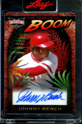 2023 Leaf Vibrance Johnny Bench The Temple of Boom Auto /4 Reds