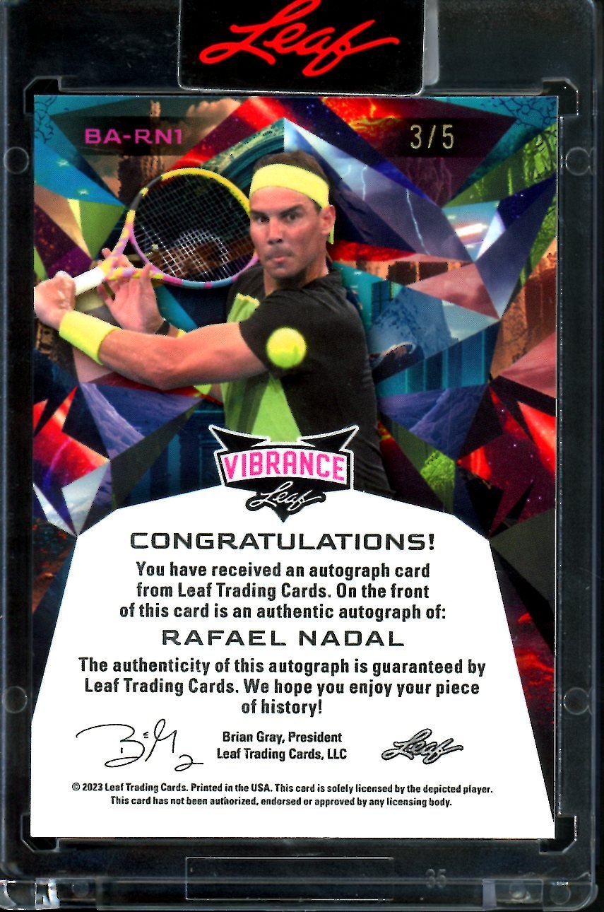 2023 Leaf Vibrance Rafael Nadal Auto /5 Tennis