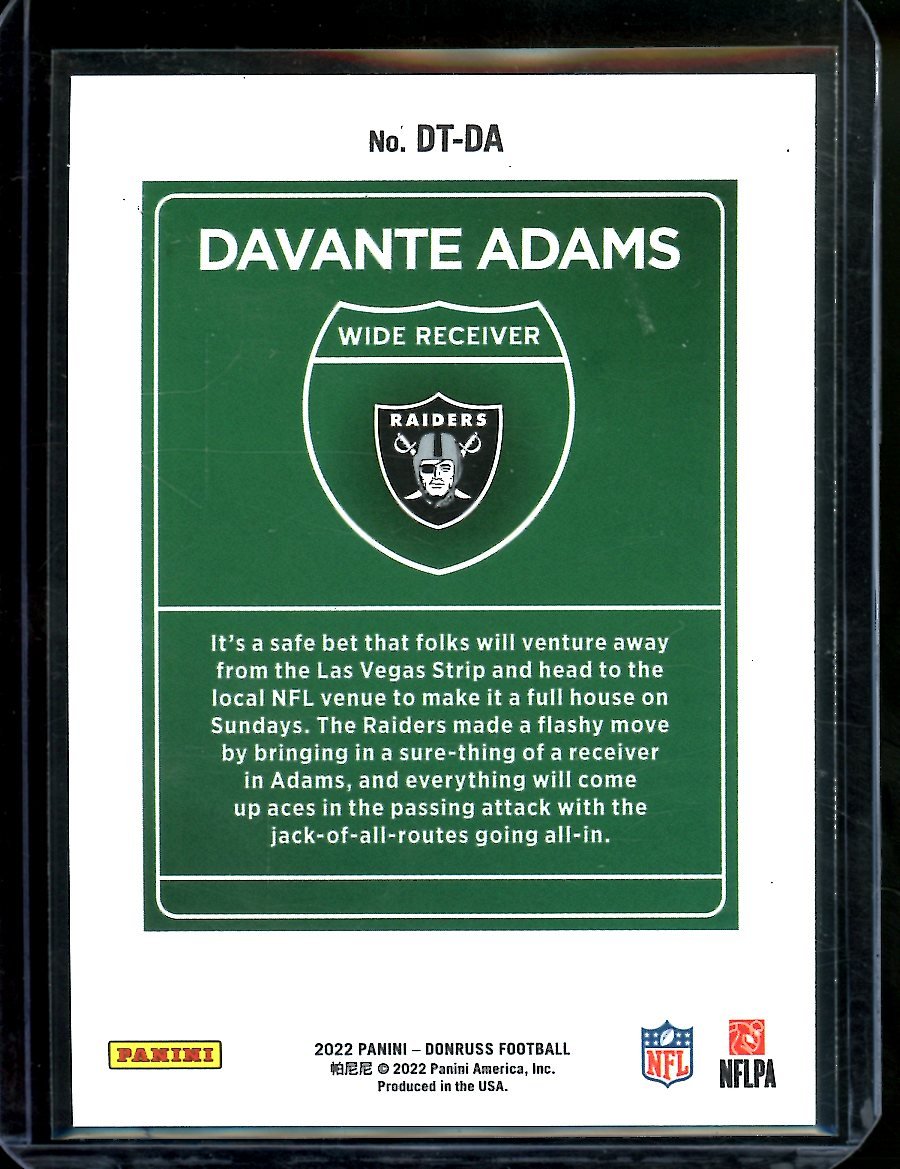 2022 Panini Donruss Devante Adams Downtown SSP Raiders