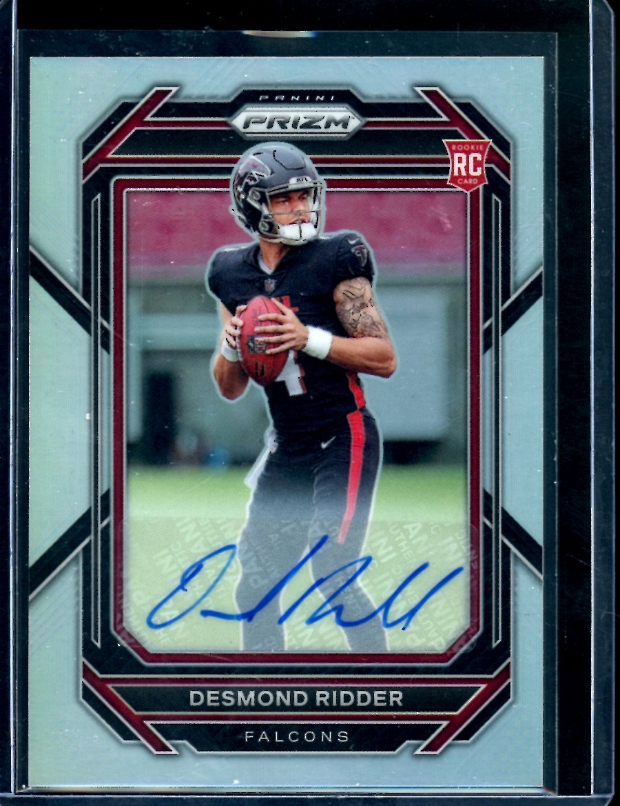2022 Panini Prizm Desmond Ridder Rookie Silver Auto Falcons