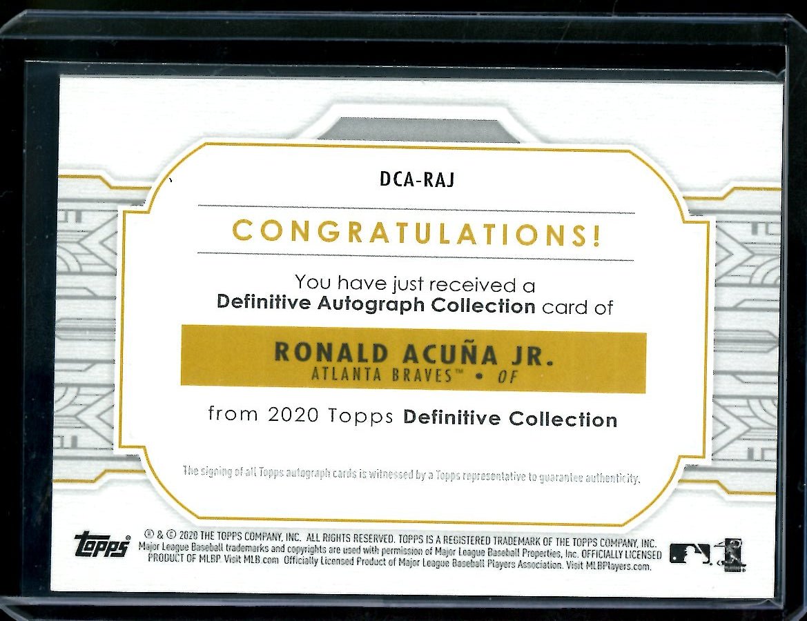 2020 Topps Definitive Ronald Acuna Jr. Auto /35 Braves