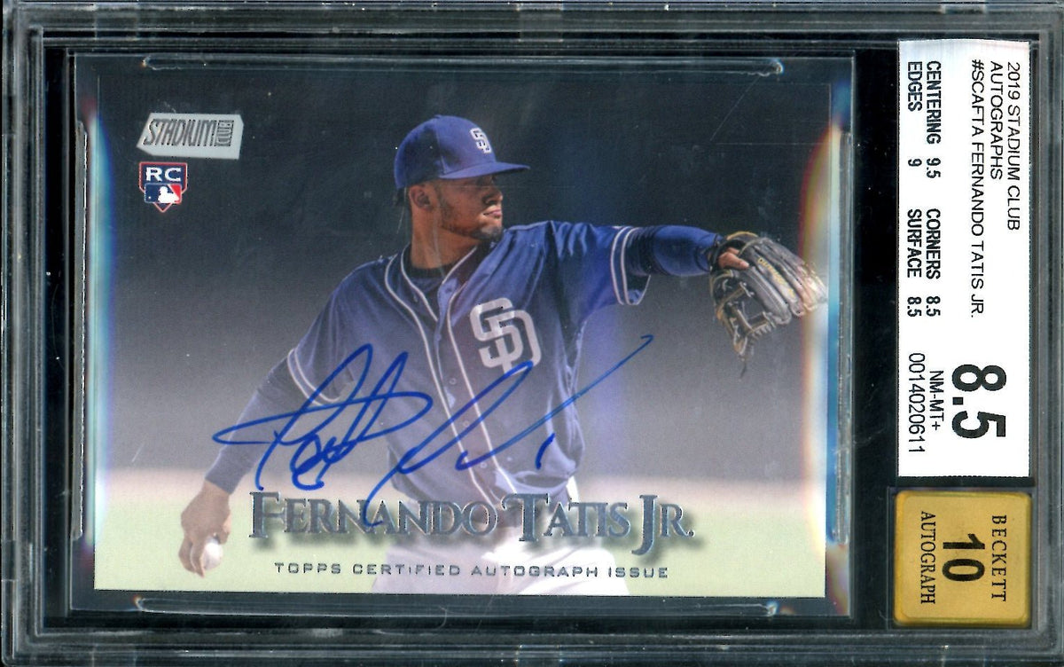 2019 Topps Stadium Club Fernando Tatis Jr. Rookie Auto BGS 8.5 Padres