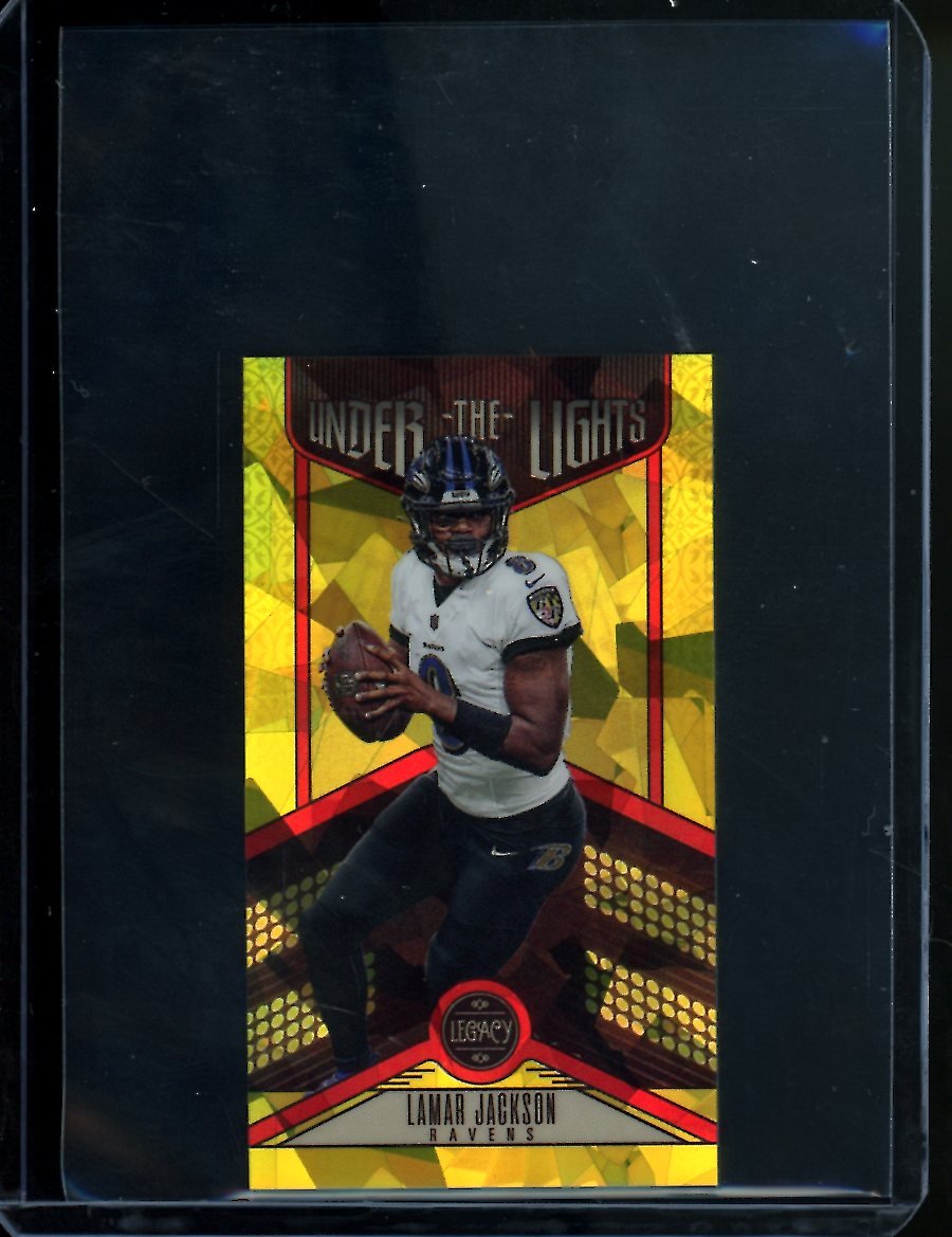 2023 Panini Legacy Lamar Jackson Under the Lights Mini Gold /10 Ravens
