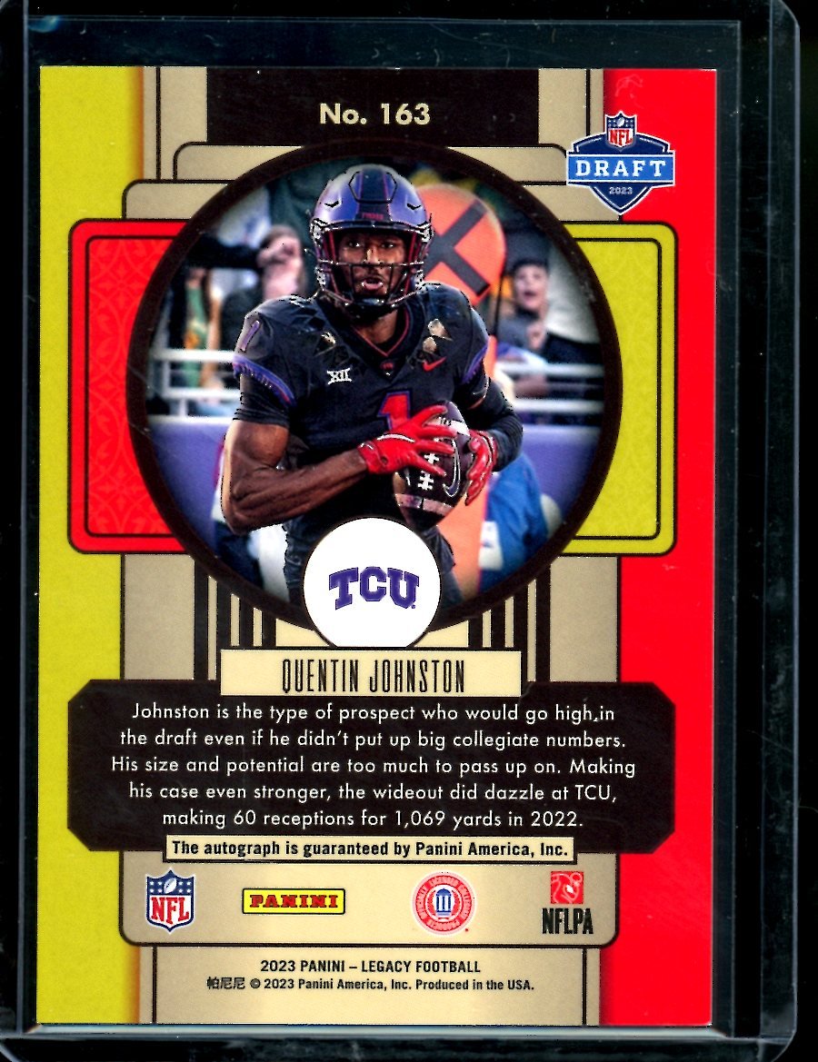 2023 Panini Legacy Quentin Johnson Rookie Auto Chargers