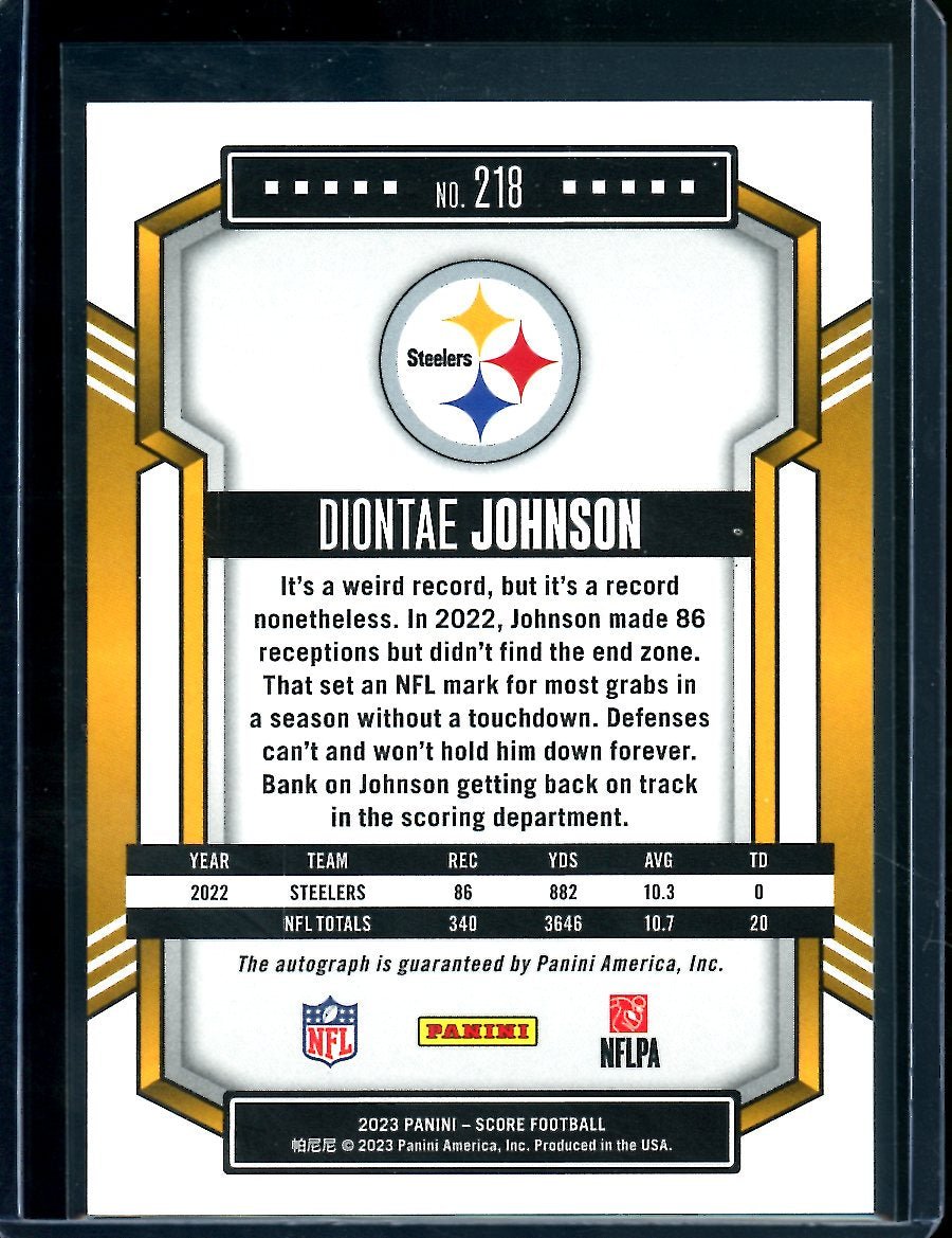 2023 Panini Score Diontae Johnson Auto Steelers