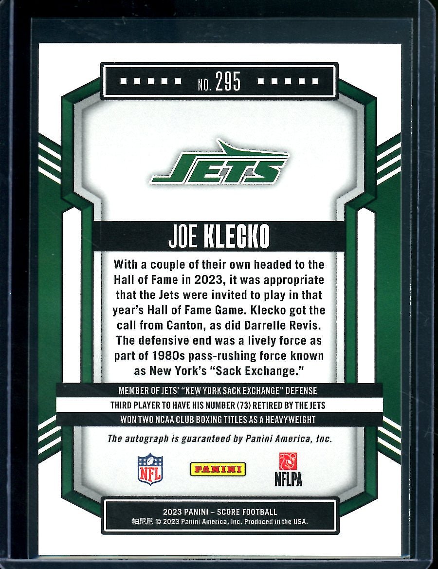 2023 Panini Score Joe Klecko Auto Jets