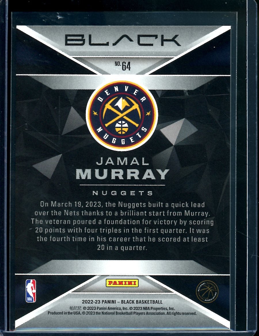 2022/23 Panini Black Jamal Murray Holo Gold /5 Nuggets