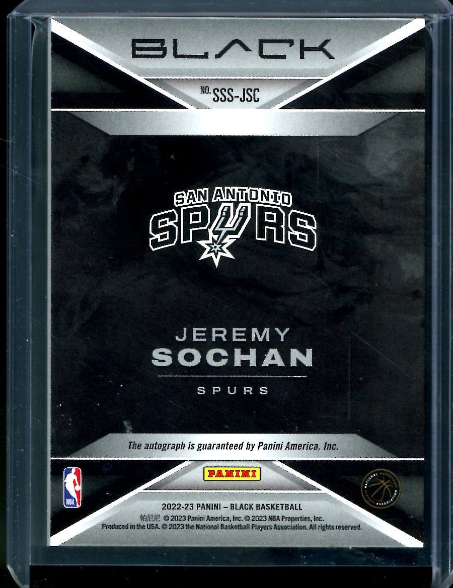 2022/23 Panini Black Jeremy Sochan Rookie Smokeshow Auto /25 Spurs