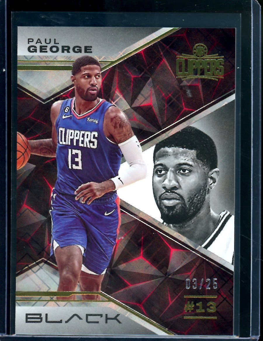 2022/23 Panini Black Paul George Gold /25 Clippers