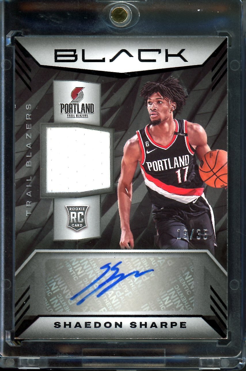 2022/23 Panini Black Shaedon Sharpe Rookie Auto RPA /35 Trailblazers
