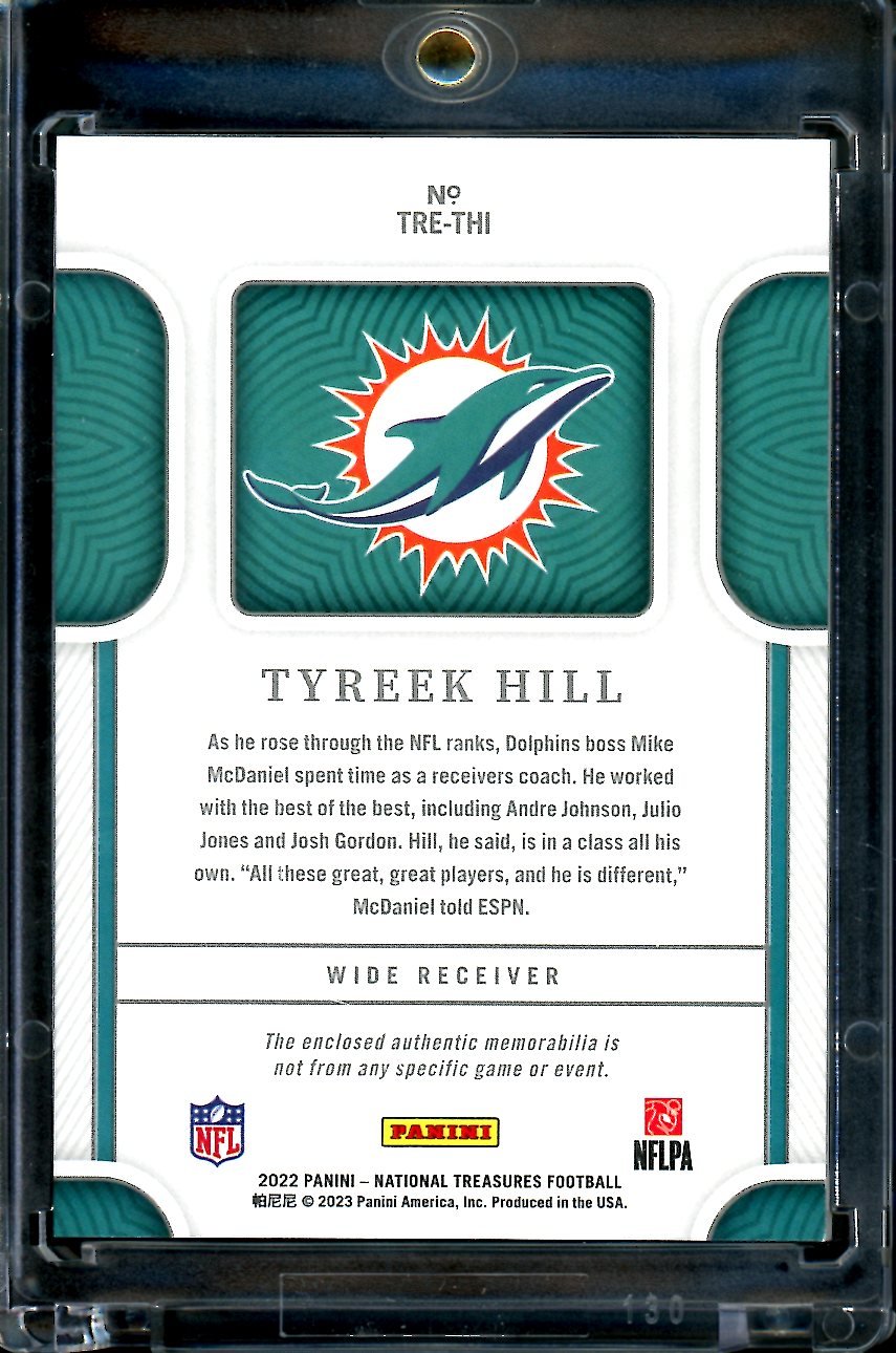 2022 Panini National Treasures Tyreek Hill Tremendous Treasures 1/1 Nike Patch Dolphins