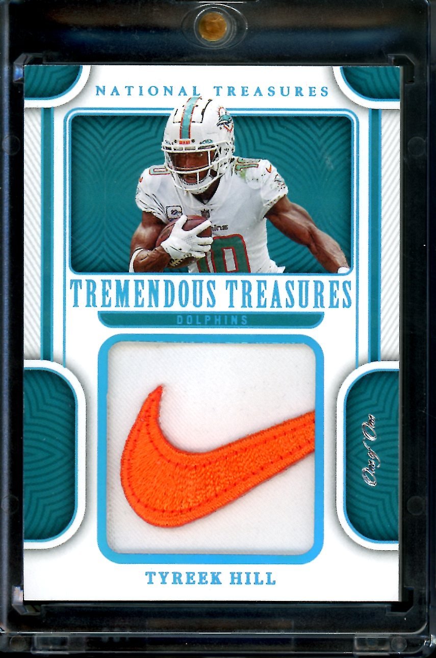 2022 Panini National Treasures Tyreek Hill Tremendous Treasures 1/1 Nike Patch Dolphins