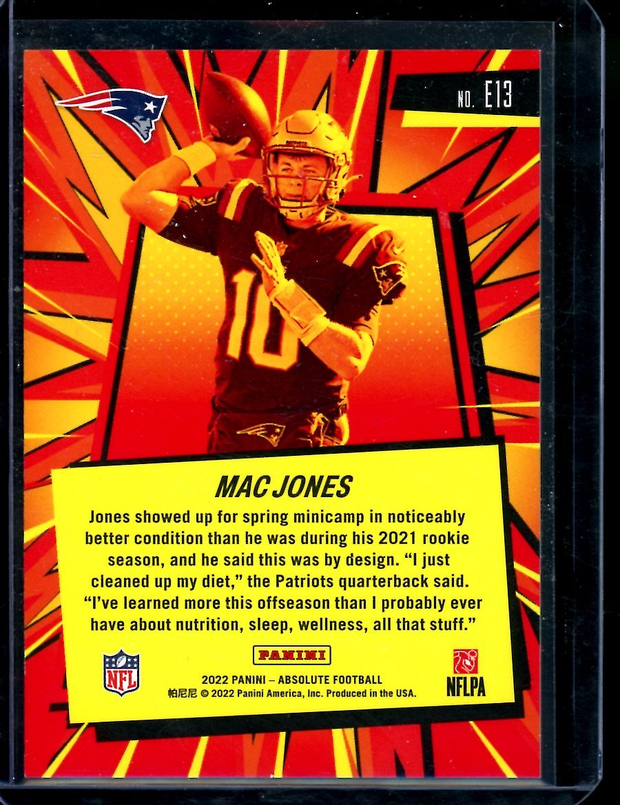 2022 Panini Absolute Mac Jones Explosive SSP Patriots
