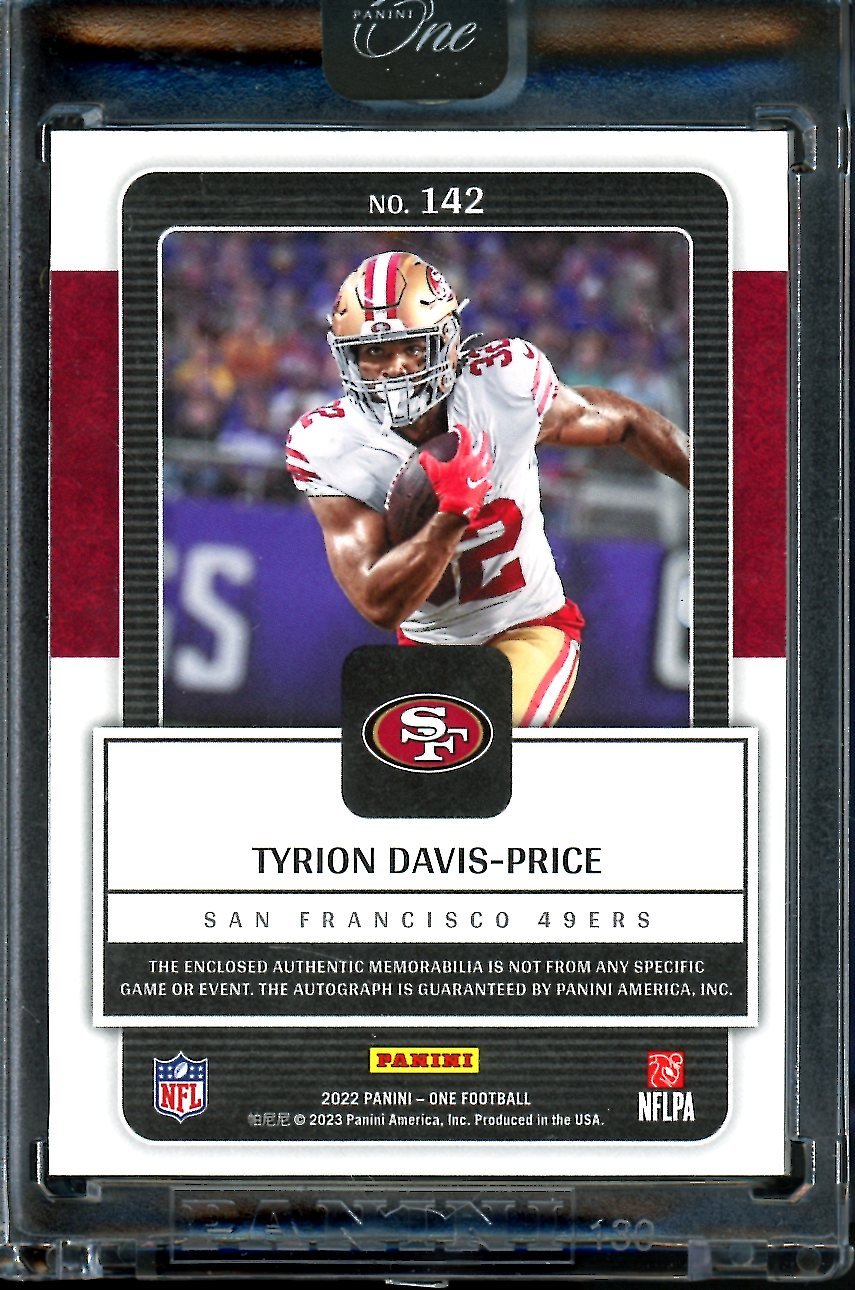 2022 Panini One Tyrion Davis-Price Rookie RPA /49 49ers