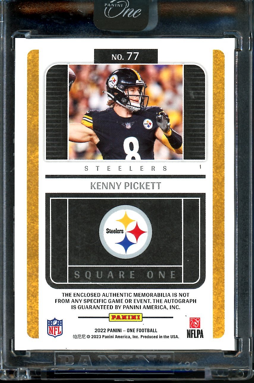 2022 Panini One Kenny Pickett Rookie Square One RPA /75 Steelers