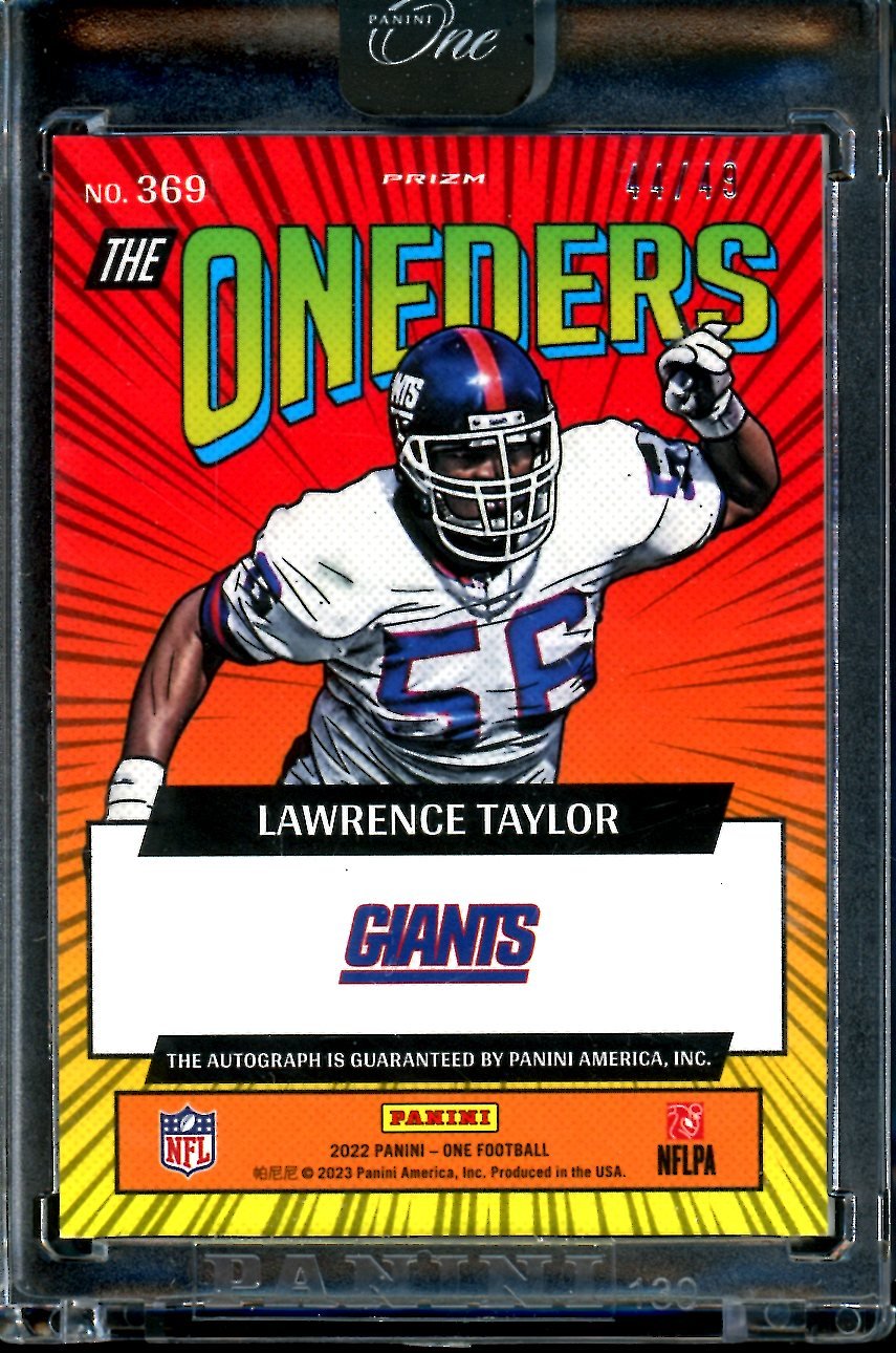 2022 Panini One Lawrence Taylor The Oneders Auto /49 Giants