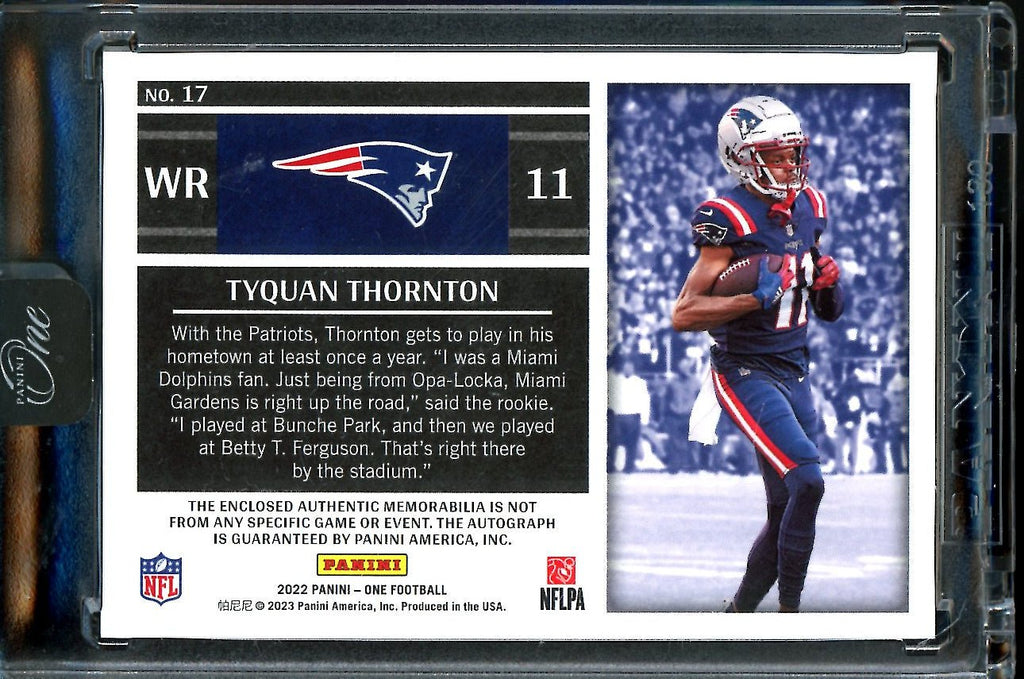 2022 Panini One Tyquan Thornton Rookie RPA /199 Patriots