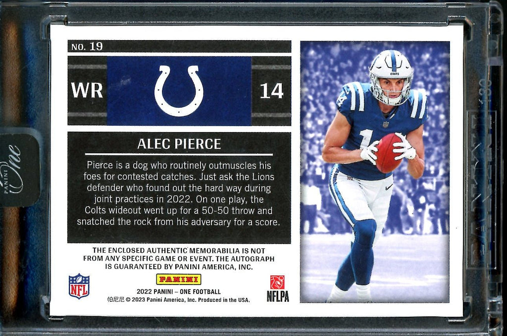 2022 Panini One Alec Pierce Rookie RPA Bronze /49 Colts