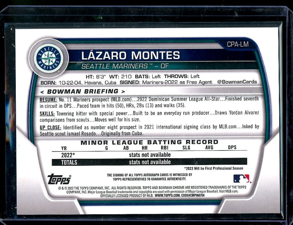 2023 Bowman Chrome Lazaro Montes 1st Bowman Auto Mariners