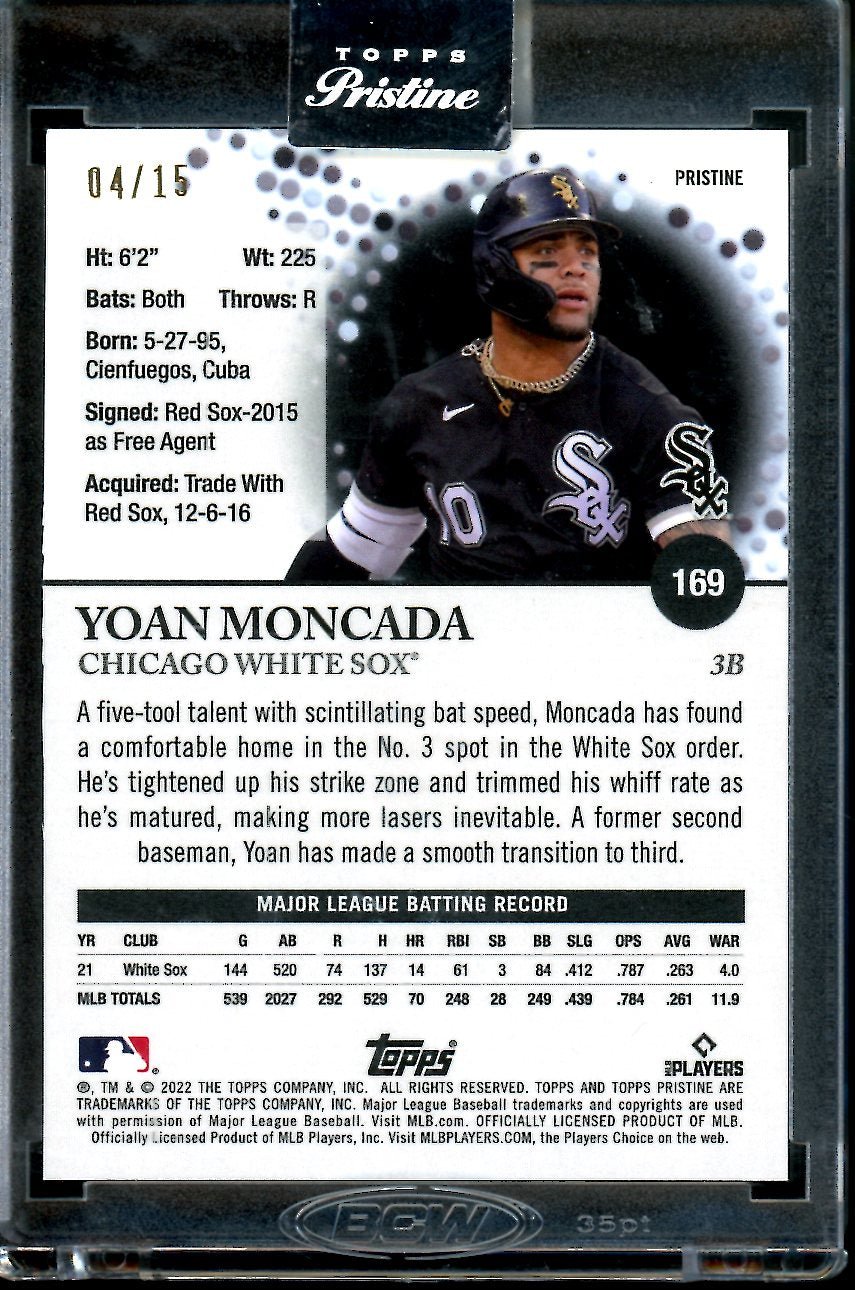 2022 Topps Prestine Yoan Moncada Pink /15 White Sox