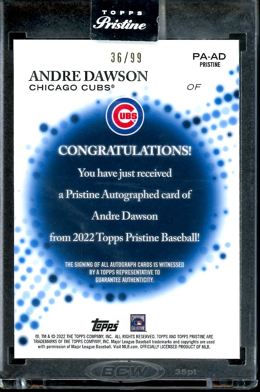 2022 Topps Prestine Andre Dawson Auto /99 Cubs