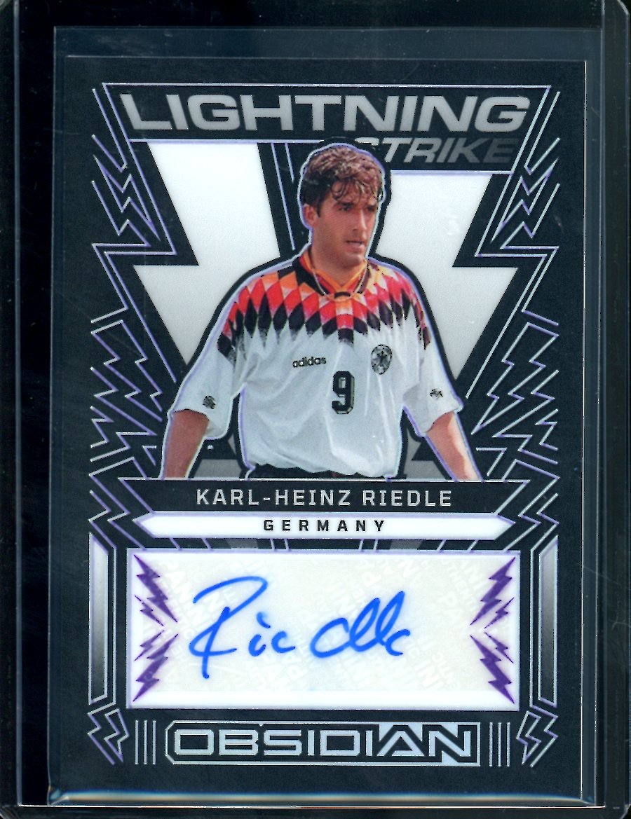 2022-23 Panini Obsidian Karl-Heinz Riedle Lightning Strike Auto /50 Germany