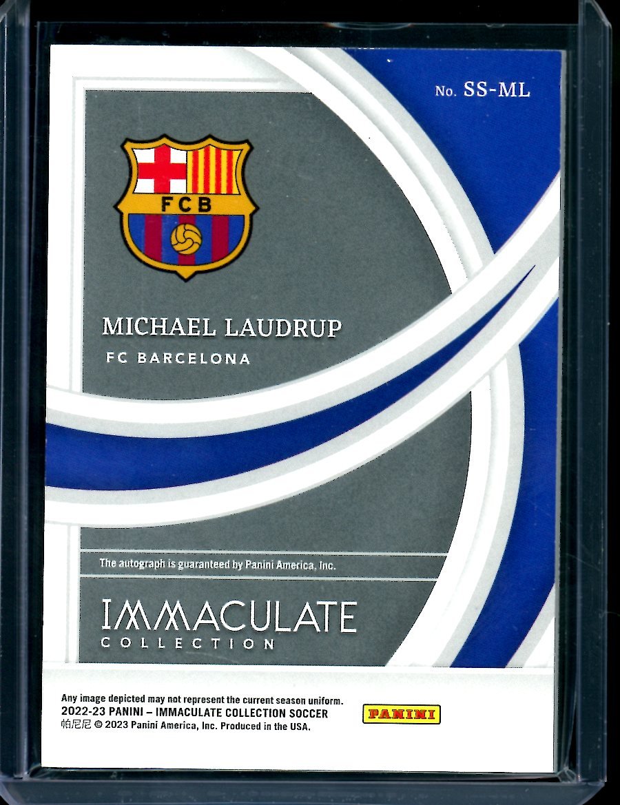 2022-23 Panini Immaculate Michael Laudrup Shadowbox Auto /99 FC Barcelona