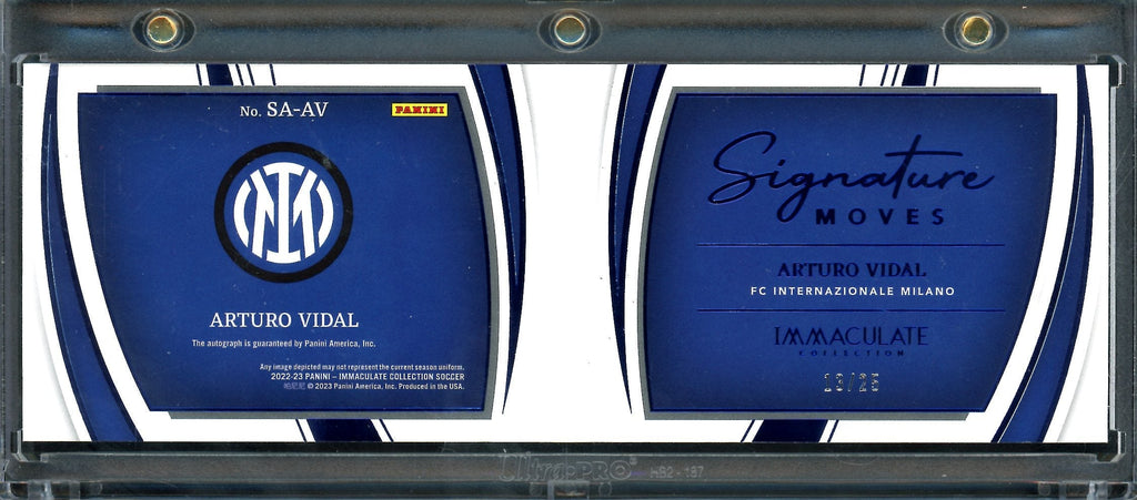 2022-23 Panini Immaculate Arturo Vidal Signature Moves Booklet Auto /25 Inter Milan