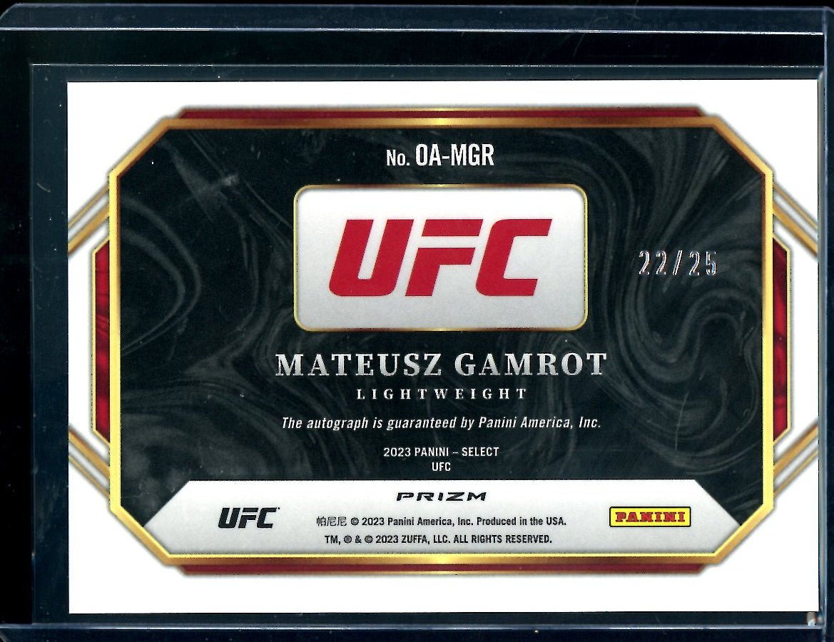 2023 Panini Select Mateusz Gamrot Octagon Action Tie-Dye Auto /25 UFC