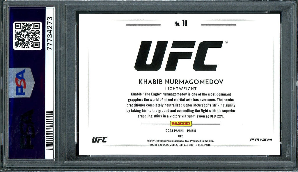 2023 Panini Prizm Khabib Nurmagomedov Color Blast SSP PSA 9 UFC