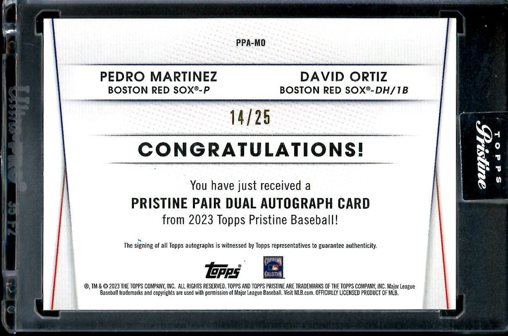 2023 Topps Prestine Pedro Martinez/David Ortiz Dual Auto /25 Red Sox