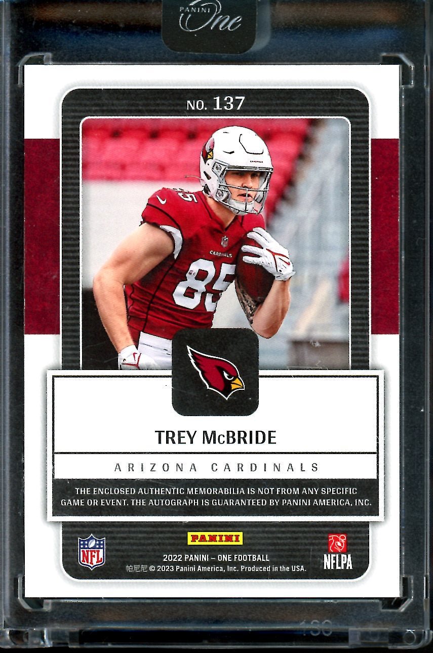 2022 Panini One Trey McBride Rookie RPA Nike Swoosh /5 Cardinals