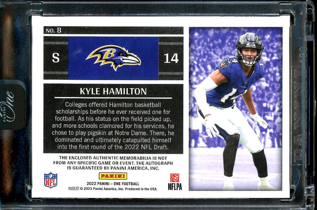 2022 Panini One Kyle Hamilton Rookie RPA Error Not Numbered Red /25 Ravens