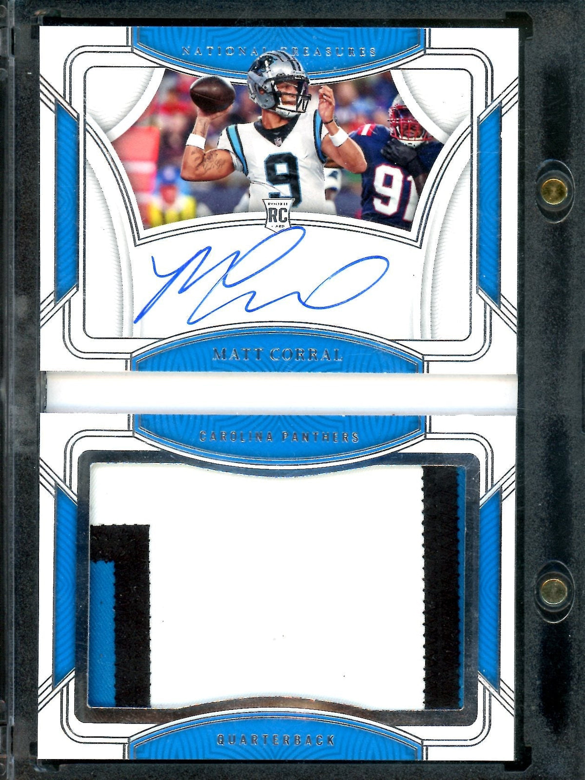 2022 Panini National Treasures Matt Corral Rookie Jumbo Booklet RPA /99 Panthers