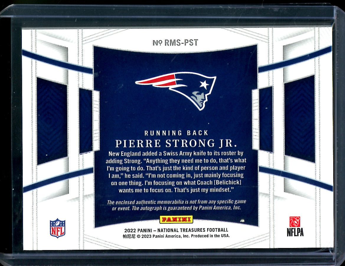 2022 Panini National Treasures Pierre Strong Jr. Rookie RPA /99 Patriots