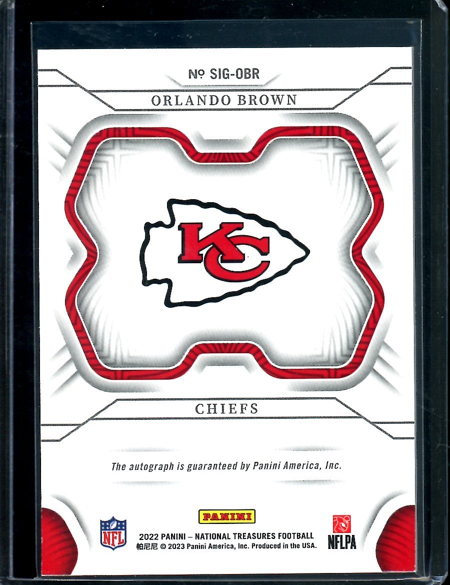 2022 Panini National Treasures Orlando Brown Auto /25 Chiefs