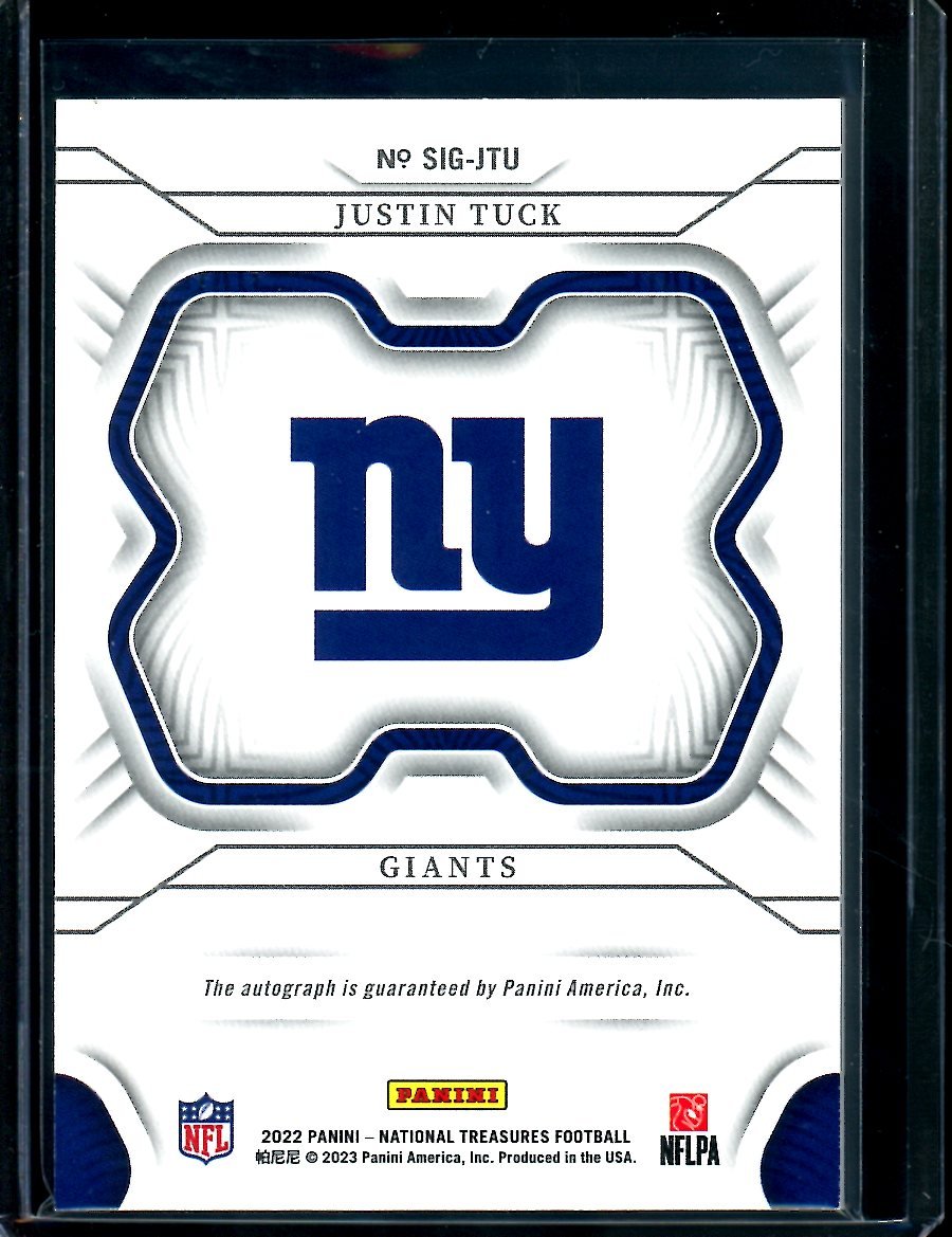 2022 Panini National Treasures Justin Tuck Auto /49 Giants