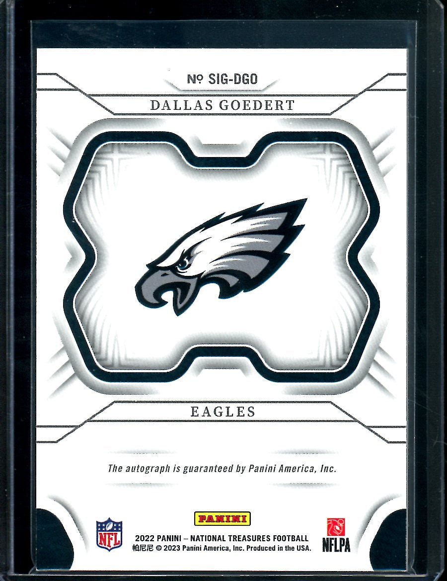 2022 Panini National Treasures Dallas Goedert Auto /99 Eagles