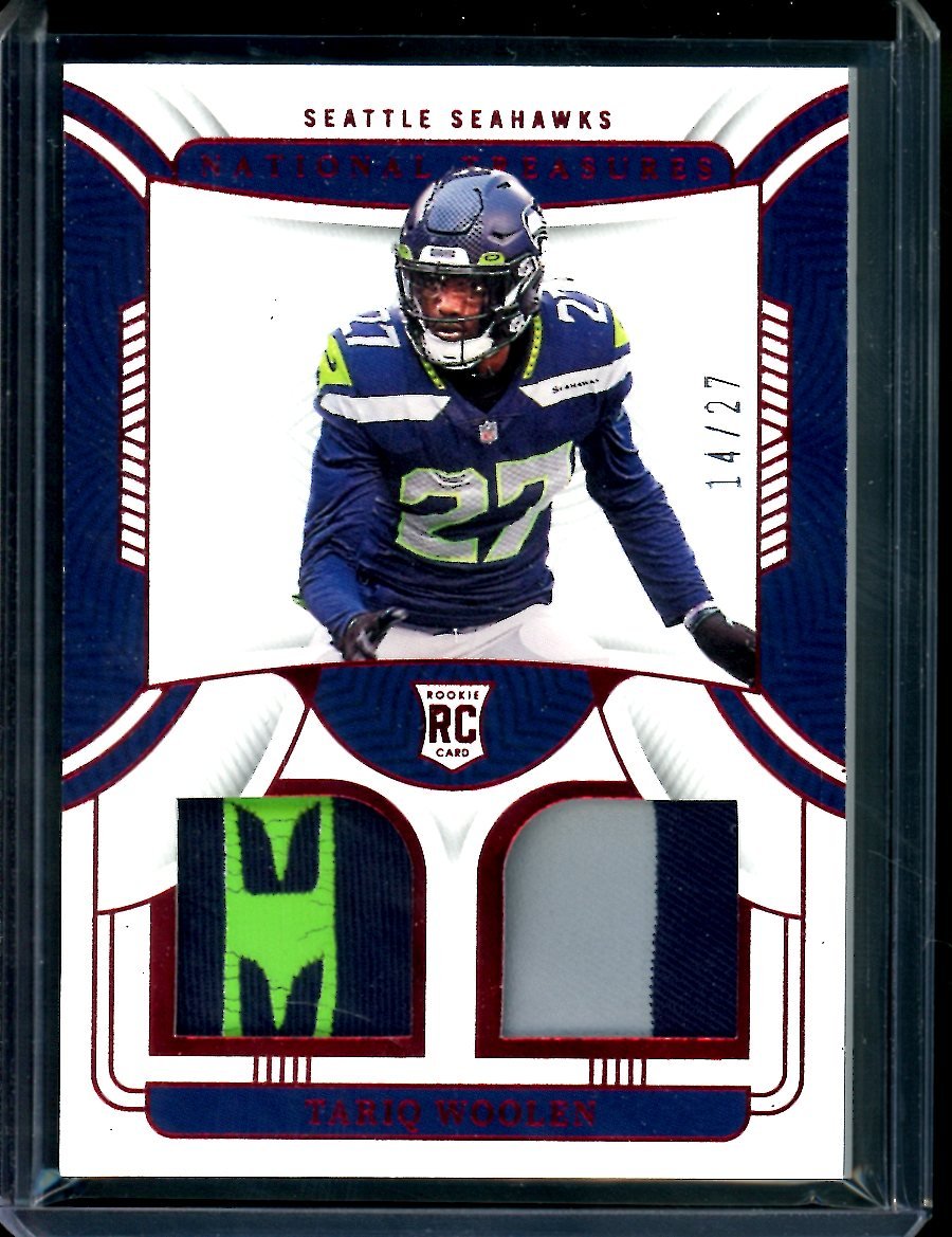 2022 Panini National Treasures Tariq Woolen Rookie Patch /27 Seahawks