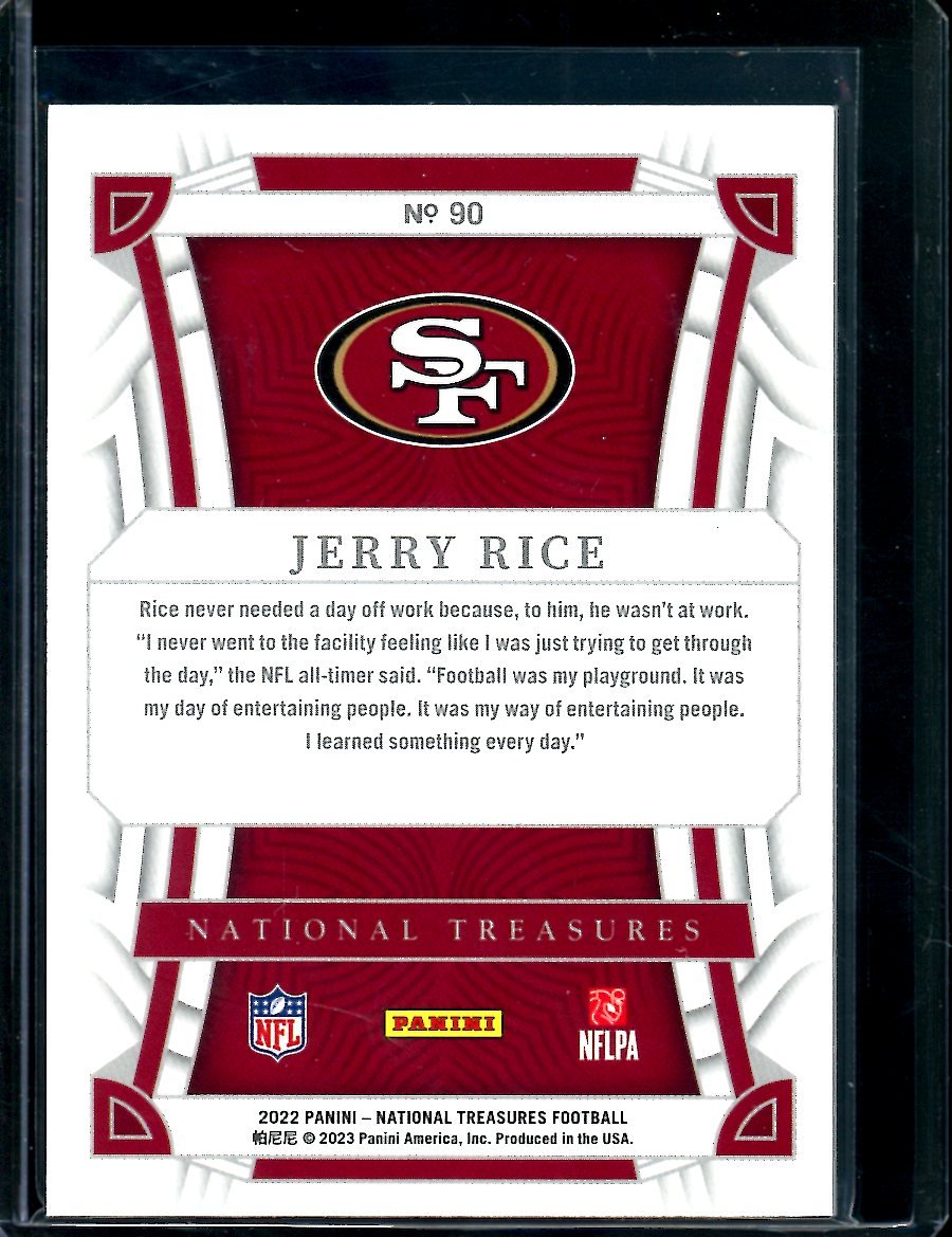 2022 Panini National Treasures Jerry Rice Purple /49 49ers