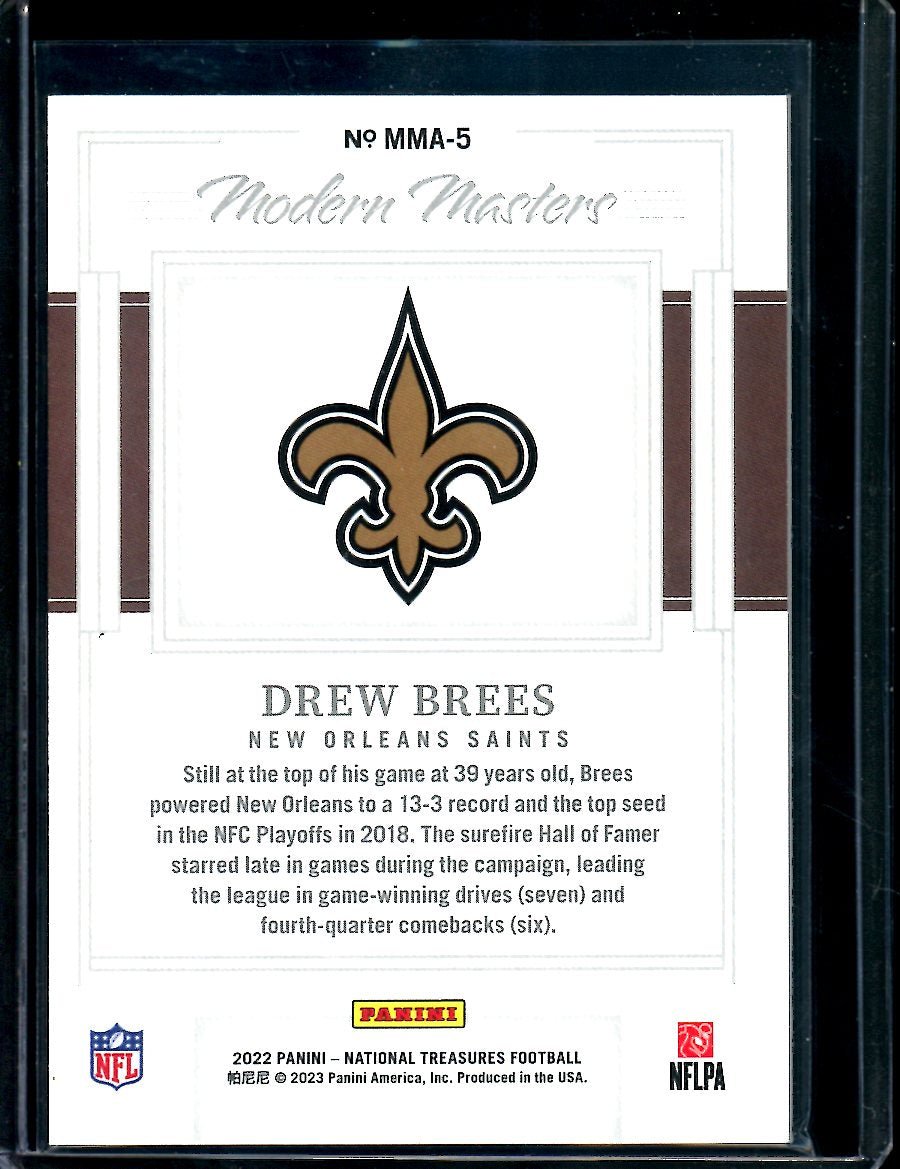 2022 Panini National Treasures Drew Brees Modern Masters /25 Saints